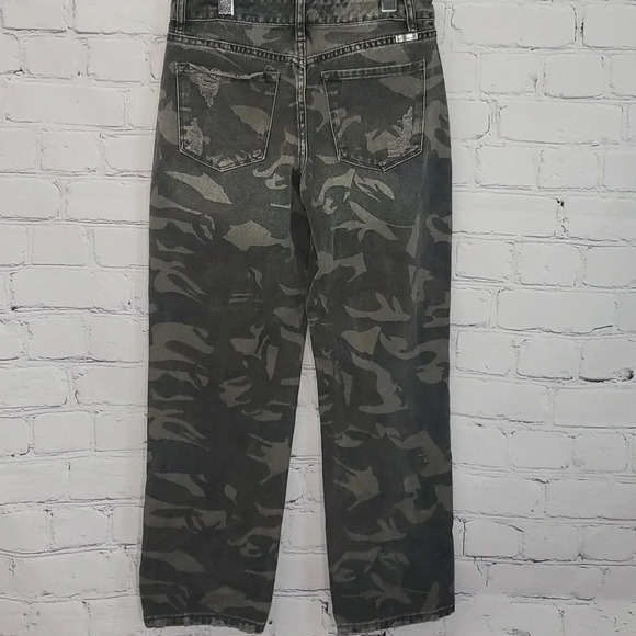 KanCan Green Camouflage Distressed Jeans 5/26 - Picture 10 of 13